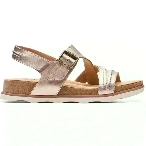 Women’s CLARKS BRYNN STEP STRAPPY ANKLE STRAP Leather sandal- Size 10 - Picture 2 of 9